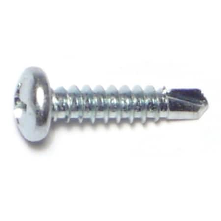 Midwest Fastener Self-Drilling Screw, #8 x 3/4 in, Zinc Plated Steel Pan Head Phillips Drive, 100 PK 03318